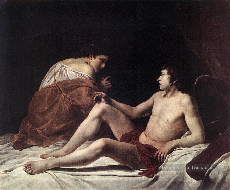 Cupidon et Psyché Baroque peintre Orazio Gentileschi Peintures à l'huile